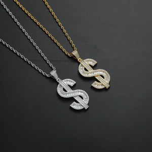 $dollar pendant necklace, hip hop jewelry, accessories cross-border explosion, dollar <b>coin</b> pendant - Product Image 1