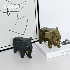 Living Room Desktop Ornaments Modern Sculpture Geometric Animal Statue Resin Handcrafts Black <strong>Elephant</strong> <strong>Decoration</strong> - Product Image 5