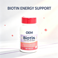 OEM Özel Etiketli Biotin Tabletleri 100 Adet 10000 MCG Besin Takviyesi Tedariki