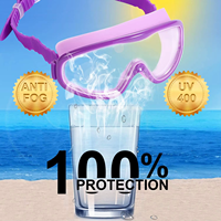 Lunettes de natation souples en silicone pour enfants avec verres en polycarbonate - Anti-buée, étanches, protection UV à 95 %, emballage en boîte PP pour 3-12 ans