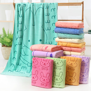 Serviettes de <span class=keywords><strong>bain</strong></span> en microfibre <span class=keywords><strong>ultra</strong></span>-fine fibre avec impression de tête de lapin Serviettes de <span class=keywords><strong>bain</strong></span> douces bon marché avec logo personnalisé - Product Image 1