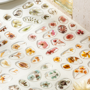 1 autocollant par paquet, série Échos de la nature, thème fleurs séchées, autocollants en résine transparente pour <span class=keywords><strong>collage</strong></span> de journal - Product Image 3