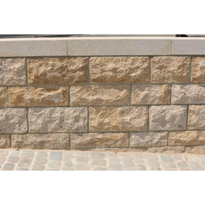 Couleur or extérieur pierre naturelle fendue maison mur pierre revêtement <span class=keywords><strong>jardin</strong></span> panneau de revêtement mur de retenue granit - Product Image 1