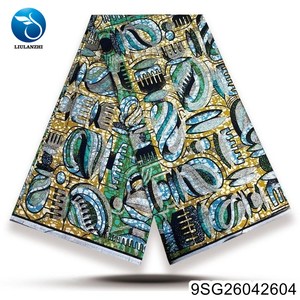 Magnifiques imprimés en coton doré de haute qualité 100% Grand <span class=keywords><strong>Wax</strong></span> 6 Yards Tissu imprimé Ankara ML9SG260426 - Product Image 2