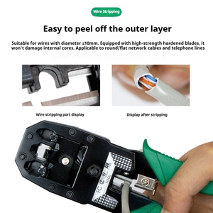 Outil de sertissage modulaire 3-en-1 multifonctionnel, pinces manuelles 4P/6P/8P pour câbles réseau et coaxiaux, en acier à haute teneur en carbone, anti-électrostatique - Product Image 4