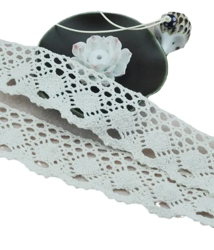 Haute qualité blanc dentelle garniture coton brodé dentelle ruban Crochet dentelle tissu bricolage à la main artisanat vêtements couture accessoires