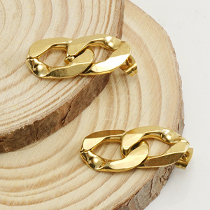 Zogxin Gold Geometric Hoop Earrings 18K Electroplated Titanium Steel Fashion Statement Jewelry For Women - Product Image 3