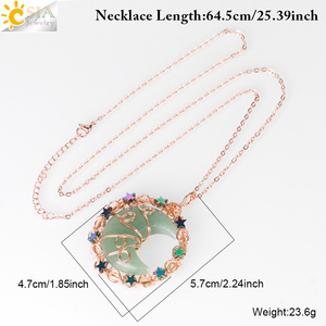 CSJA-colgante de cristal envuelto en piedra Natural, luna creciente, estrella, H028, venta al por mayor - Product Image 6