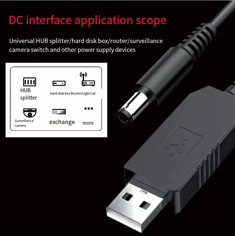 5V 12V USB a DC router 1A cavo di alimentazione per auto cavo booster cavo DC5.5 USB cavo booster