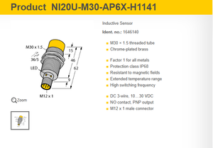 sensors inductive proximity switch NI20U-M30-AP6X-H1141 BI4-EM12E-AP45XLD NI40-G47SR-FZ3X2 - Product Image 2