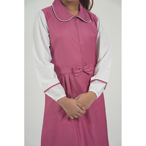 Uniforme Escolar Personalizado para Niñas, Vestido Rosa de Manga Larga, Camisa Blanca, Uniforme Académico, 100% Inspección de Control de Calidad, 95% Algodón, 5% Elastano - Product Image 3