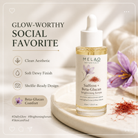 Sérum Visage à l'Extrait de Safran Marque Blanche, Bêta-Glucane pour le Traitement de la Pigmentation, Sérum Éclaircissant à la Centella pour Peaux Sensibles