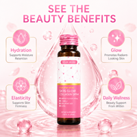 Boisson au collagène marin avec acide hyaluronique, vitamine C et biotine – Liquide oral beauté quotidien favorisant l'hydratation et une peau éclatante