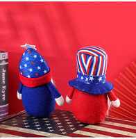 Poupée en peluche drapeau américain pour enfant, en tissu recyclé, décoration d'intérieur, Jour de l'Indépendance, 4 juillet