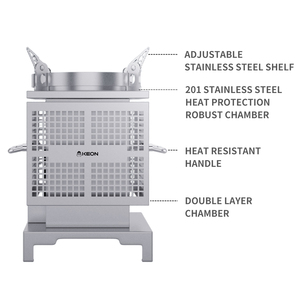 Stufa a <span class=keywords><strong>legna</strong></span> portatile moderna autoportante KEON in acciaio inox 201 per tenda da campeggio, piccola, ecologica, per uso in villa - Product Image 5