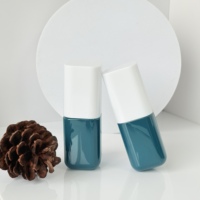 Set Kemasan Kosmetik Custom Biru Tua Botol Pompa Ganda Kosong untuk Sampo dan Kondisioner, juga untuk Sabun Cuci Tangan