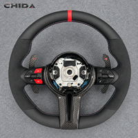Volant en cuir et fibre de carbone amélioré, adapté aux BMW Série 3 et 5 (F01, F07, F10, F15, F16, F20, F22, F25, F30, F32, F36, M3, M4, E90, E70)