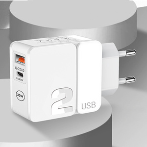 <span class=keywords><strong>ราคา</strong></span>โรงงาน อะแดปเตอร์ชาร์จ 20W Type-C แบบ PD ปลั๊ก Type C 2 พอร์ต USB A กำลังไฟ 30W สำหรับ <span class=keywords><strong>iPhone</strong></span> 17 16 <span class=keywords><strong>Plus</strong></span> 15 14 13 12 Pro Max - Product Image 3