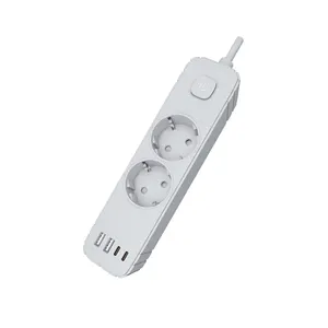 뜨거운 판매 EU 전원 스트립 usb 2 개의 USB 포트가있는 2 AC 콘센트 및 확장 리드 용 2 유형 c 포트