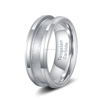 Bague de mariage classique martelée en carbure de tungstène noir, vierge, avec cœur personnalisable pour incrustation, bijoux DIY pour hommes, certifiée REACH