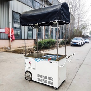Mini-bar à jus sur roues, conçu sur mesure, chariot à glaces et aliments surgelés à pousser à la main pour l'extérieur, état neuf - Product Image 3
