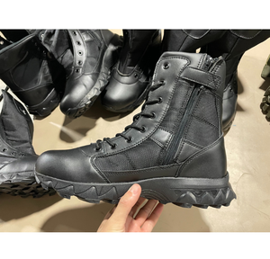 Botas de trabajo negras personalizadas de alta calidad TSB12, con mangas de tela Oxford 1000D y cremallera lateral. - Product Image 2