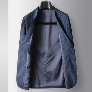 <span class=keywords><strong>Giacca</strong></span> Casual da <span class=keywords><strong>uomo</strong></span> di <span class=keywords><strong>lino</strong></span> all'ingrosso di alta qualità con colletto rialzato Button up Blazer - Product Image 2