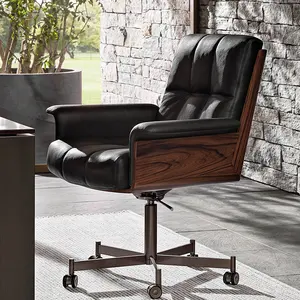 Atunus high back executive adjustable armchair office furniture lifting swivel genuine leather office chair with wheels