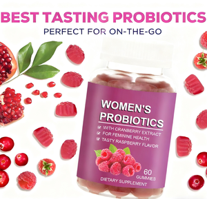 Integratori di probiotici in caramelle gommose senza zucchero con estratto di mirtillo rosso per donne, marca personalizzata OEM. - Product Image 4