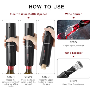 ชุดของขวัญที่เปิดขวดไวน์คุณภาพสูง ที่เปิดขวดไวน์ไฟฟ้าไร้สายพร้อมปุ่มกด ใช้งานได้ทุกโอกาส - Product Image 5