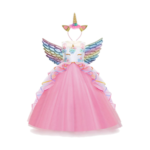 Vestito da bambina unicorno tutù fantasia arcobaleno <span class=keywords><strong>principessa</strong></span> ragazze festa di compleanno per bambini bambini unicorno si esibiscono - Product Image 2