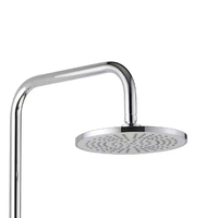 Ensemble de douche pluie contemporain en acier inoxydable chromé avec robinets thermostatiques et jet doux poli pour salles de bain