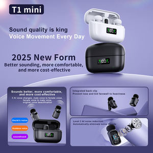 T1มินิไมค์ลาวาเลียร์ไร้สายพร้อมจอแสดงผล LED เคสลดเสียงรบกวนสำหรับการบันทึกการถ่ายทอดสดกลางแจ้งและ vlogging - Product Image 2