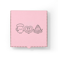 Boîte à pizza rectangulaire en papier de nouvelle conception 2025, personnalisée, 8, 10, 12, 14, rose, avec des matériaux recyclables