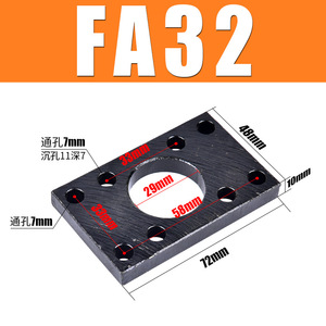 Placa de Montaje Cilíndrica Apocalypse de Acero con Orejeta Única y Base de Brida Cuadrada, Accesorio Neumático - Product Image 4
