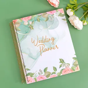 Fabrika özel baskı düğün planlayıcısı Spiral program organizatör gelin dergisi not defteri kitap mutlu düğün planlamacıları dergiler