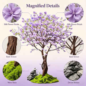 Arbre à fleurs artificiel pour la décoration de la maison et du jardin, arbre floral artificiel d'intérieur et d'extérieur pour la terrasse et le salon - Product Image 2