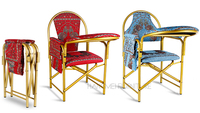 Chaise de prière pliante en métal rembourrée pour personnes âgées, avec porte mobile en tissu, pour mosquée, prière, mobilier de salon - Vente en gros