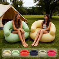 Fauteuil gonflable d'extérieur en gros avec accoudoirs, design floqué en U, canapé de loisirs et de détente pour le camping