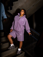 Ensemble veste coupe-vent et short unisexe en nylon avec bordure réfléchissante, logo imprimé personnalisé, streetwear, fermeture éclair, haute qualité