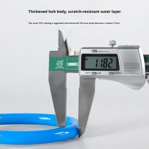 Candado de <span class=keywords><strong>cable</strong></span> de bicicleta antirrobo de seguridad de anillo portátil Candado de bicicleta redondo plegable para bicicleta de montaña y carretera - Product Image 2