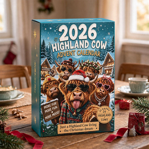 Calendrier de l'Avent 2026 Vache des Highlands – Jouets Animaux de Noël Amusants – Boîte Mystère – Jouet à Presser en TPR Forme Rectangulaire pour Enfants et Adultes - Product Image 5