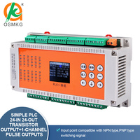 Oshangming PLC Transistor Salida 24 Entrada 24 Salida con RS485 Modbus RTU Software Libre