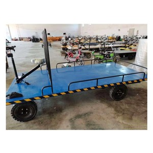 High Quality Transfer the Cargo in Warehouse Battery Operated Flatbed Tow Truck Electr <b>Platform</b> <b>Trolley</b> - Product Image 2