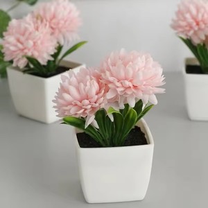 1 unidad de flores de escritorio, plantas artificiales de crisantemo en maceta, decoración para el hogar, restaurante y oficina - Product Image 1