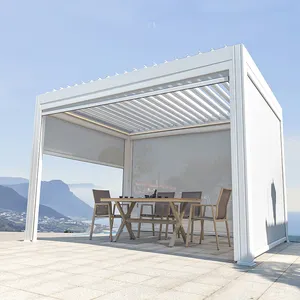 Factory Customized Outdoor Garden Waterproof Louvered Roof Arches/Arbours/Pergolas Aluminium Luxury Garden Pergola