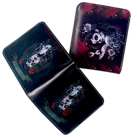 Dompet kulit PU ultra tipis premium kustom dengan jendela kartu ID, dompet tempat kartu kulit pria dan wanita
