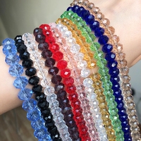 Perles entretoises rondes en verre cristal facetté noir/blanc/rouge/rose de 4mm-12mm en gros pour la fabrication de bijoux DIY