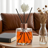 Bouteille d'aromathérapie en verre diffuseur de parfum avec couvercle décoration de la maison 50ml 100ml 200ml vente en gros