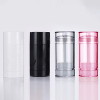 Tube vide transparent de 30g pour déodorant en stick, étiquette privée, en PS, avec mécanisme rotatif, également adapté pour baume à lèvres